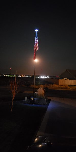 Flag at night